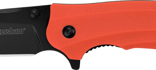 Kershaw 8650 Barricade  3.50" Folding Drop Point Plain Black Oxide 8Cr13MoV SS Blade Orange Glass-Filled Nylon Handle Features Glass Breaker Includes Pocket Clip