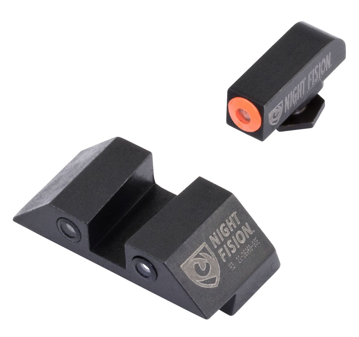 Night Fision Glk001003Ogz Tritium Night Sights For Glock  Green Tritium Orange Outline Front Sight- Green Tritium Black Outline Rear Sight Glock 17/17L/19/22