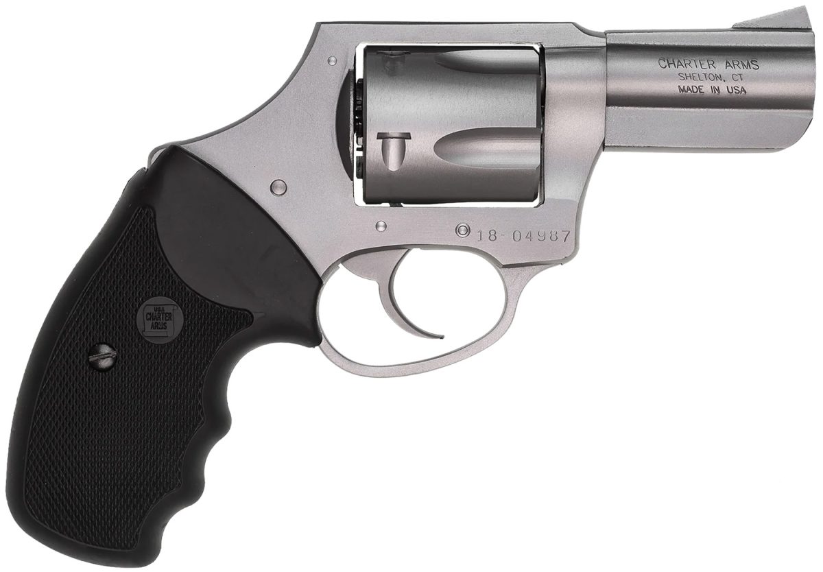 Charter Arms 74421 Bulldog  Large 44 Special, 5 Shot 2.50&Quot; Matte Stainless Steel Barrel, Cylinder &Amp; Frame W/Black Finger Grooved Rubber Grip