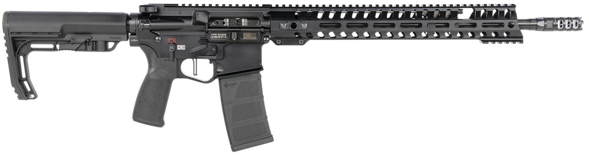 Patriot Ordnance Factory 00856 Renegade +  5.56X45Mm Nato 16.50&Quot; 30+1 Black Hard Coat Anodized Black Nitride 6 Position Mft Stock Black Polymer Grip