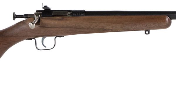 Crickett KSA2338 Youth  22 WMR 1rd 16.12" Barrel & Receiver, Fixed Front/Adjustable Rear Peep Sights, Walnut Stock w/11.5" LOP, Rebounding Firing Pin Safety