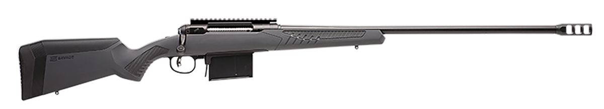 Savage Arms 57037 110 Long Range Hunter 338 Lapua Mag 5+1 26&Quot;, Matte Black Metal, Gray Fixed Accustock With Accufit