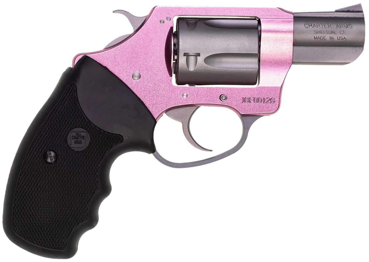 Charter Arms 53830 Undercover Lite Pink Lady Small 38 Special, 5 Shot 2&Quot; Stainless Steel Barrel &Amp; Cylinder, Aluminum Frame W/Black Finger Grooved Rubber Grip, Exposed Hammer