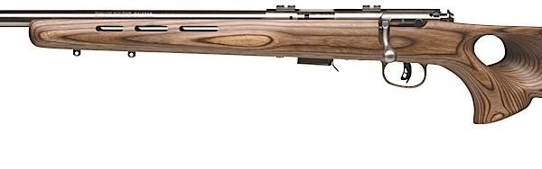Savage Arms 96210 93R17 Btvlss 17 Hmr Caliber With 5+1 Capacity, 21&Quot; Barrel, Satin Stainless Metal Finish &Amp; Fixed Thumbhole Natural Brown Stock Left Hand (Full Size)
