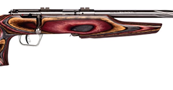 Savage Arms 25740 Mark II BSEV 22 LR Caliber with 5+1 Capacity, 21" Barrel, Satin Stainless Metal Finish & Fixed Thumbhole Multi Laminate Stock Right Hand (Full Size)