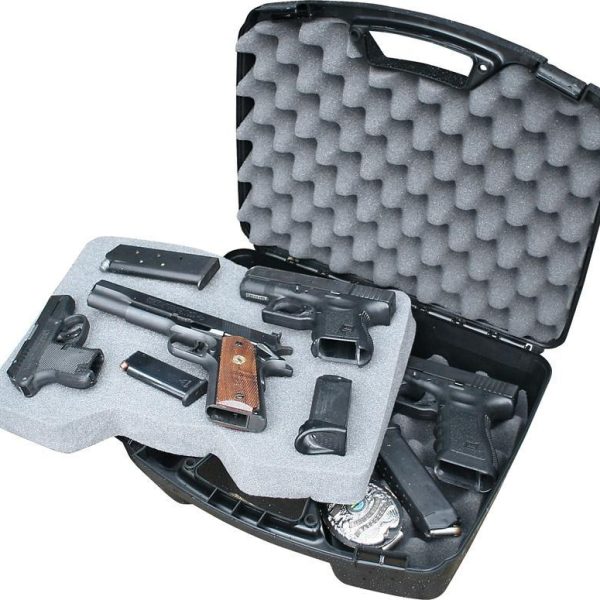 MTM Case-Gard 81140 Handgun Case  Black Polypropylene Holds 4 Handgun w/ up to 8" Barrels & 6 Sub-Compacts w/ Magazines