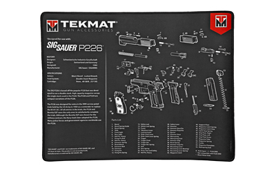 TekMat TEKR20SIGP226 Sig Sauer P226 Ultra 20 Cleaning Mat Black/White Rubber 15" x 20"