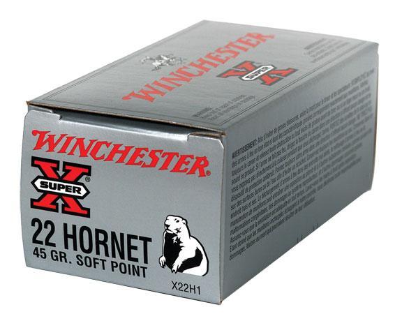 Winchester Ammo X22H1 Super X  22Hornet 45gr Jacketed Soft Point 50 Per Box/10 Case