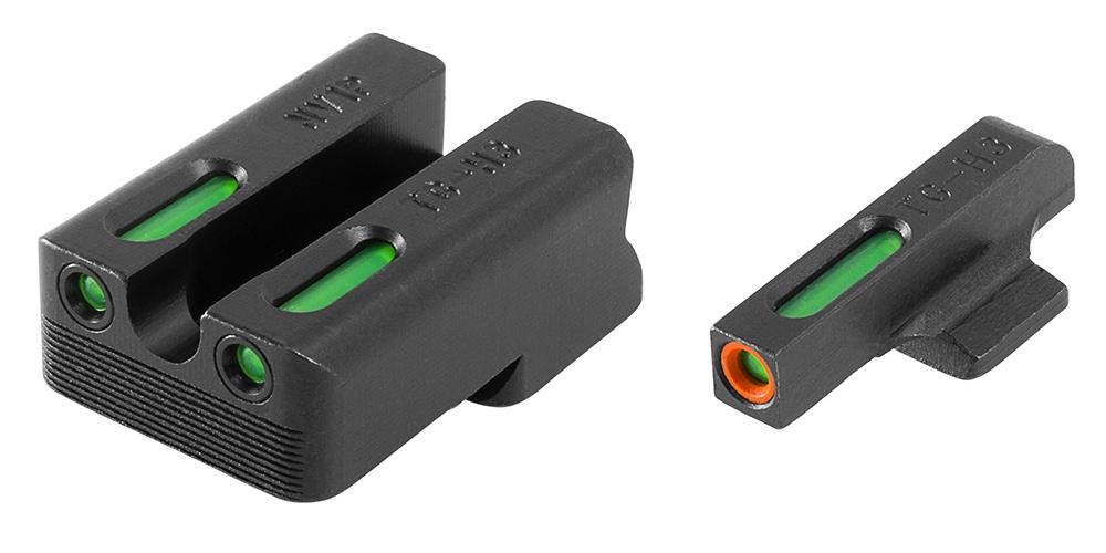 TruGlo TGTG13NV2PC TFX Pro Green Tritium & Fiber Optic Orange Outline Front Sight Green Tritium & Fiber Optic Rear Sight