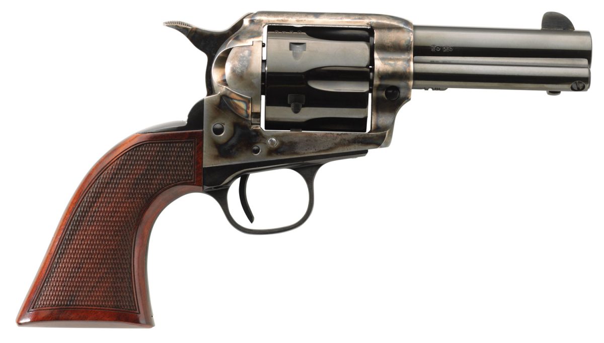 Taylors &Amp; Company 556217De Short Stroke Runnin Iron Deluxe 45 Colt (Lc) 6Rd 3.50&Quot; Blued Cylinder &Amp; Barrel Color Case Hardened Steel Frame Checkered Walnut Grip (Taylor Tuned)