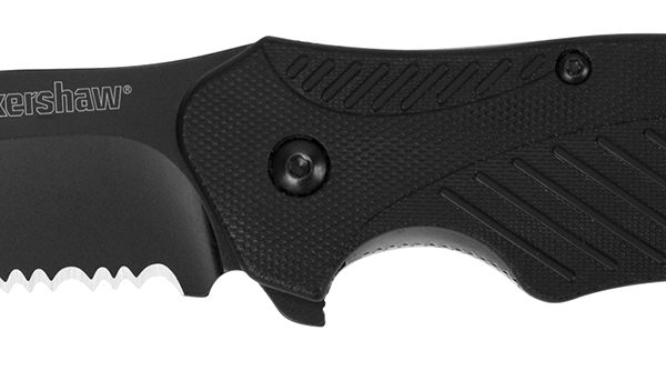 Kershaw 1605CKTST Clash  3.10" Folding Drop Point Part Serrated Black Oxide 8Cr13MoV SS Blade Black Glass-Filled Nylon Handle Includes Pocket Clip