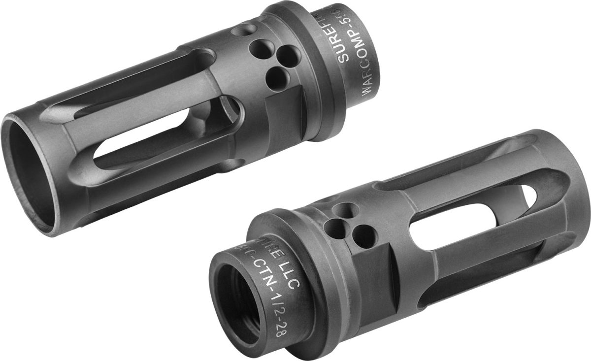 Surefire Warcomp556Ctn1228 Warcomp Qd Flash Hider 5.56Mm Black Dlc Stainless Steel 1/2&Quot;X28 Threads 2.40&Quot; Oal
