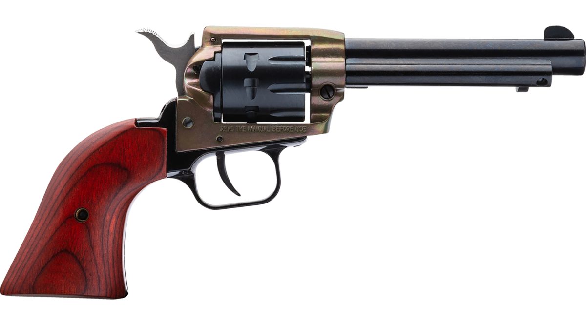 Heritage Mfg Rr22999Ch4 Rough Rider  22 Lr 9 Shot 4.75&Quot; Black Barrel, Black Cylinder, Simulated Case Hardened Zamak, Frame Cocobolo Grips