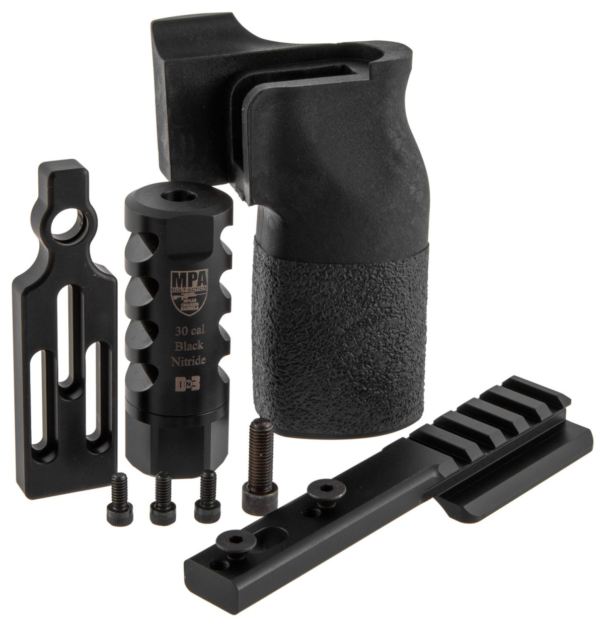 Masterpiece Arms 308Pmraccbundle Accbundle  Dn3 Muzzle Brake, Vertical Grip, V4 Spigot Mount &Amp; Bag Rider For 308 Win Masterpiece Arms Pmr