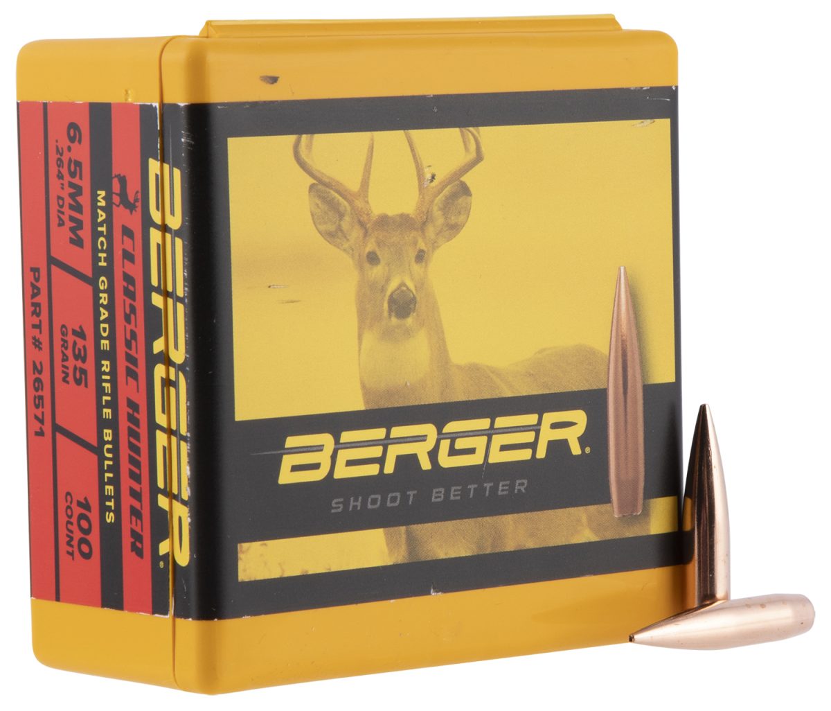 Berger Bullets 26571 Classic Hybrid Hunter Match Grade 6.5Creedmoor 135Gr Boat Tail 100/Box