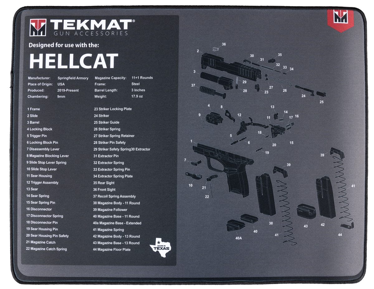 Tekmat Tekr20Hellcat Hellcat Ultra 20 Cleaning Mat Springfield Hellcat Parts Diagram 15&Quot; X 20&Quot;