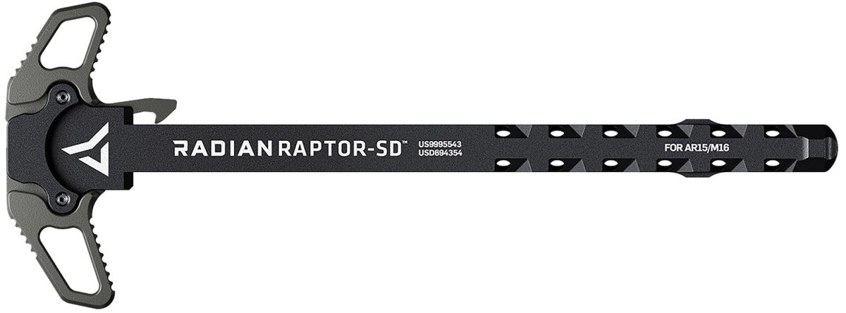 Radian Weapons R0561 Raptor Sd Ambi Charging Handle, Radian Gray, Gas Ported Shaft, Fits Mil-Spec Ar-15/M16 Platform