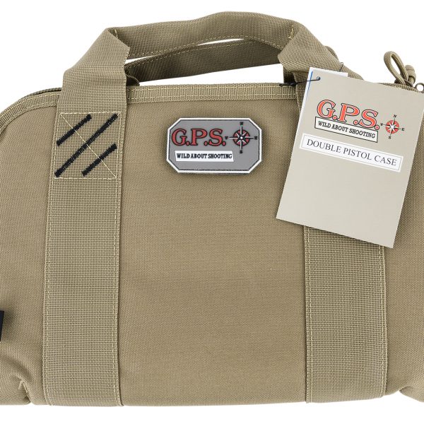 GPS Bags 1308PCT Double Pistol Case Tan Nylon w/ Visual ID Storage System