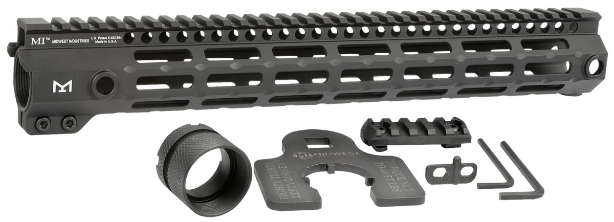 Midwest Industries Mig4M14 Tactical G4M Handguard Ar-15 Black Hardcoat Anodized Black 14&Quot; 6061-T6 Aluminum M-Lok