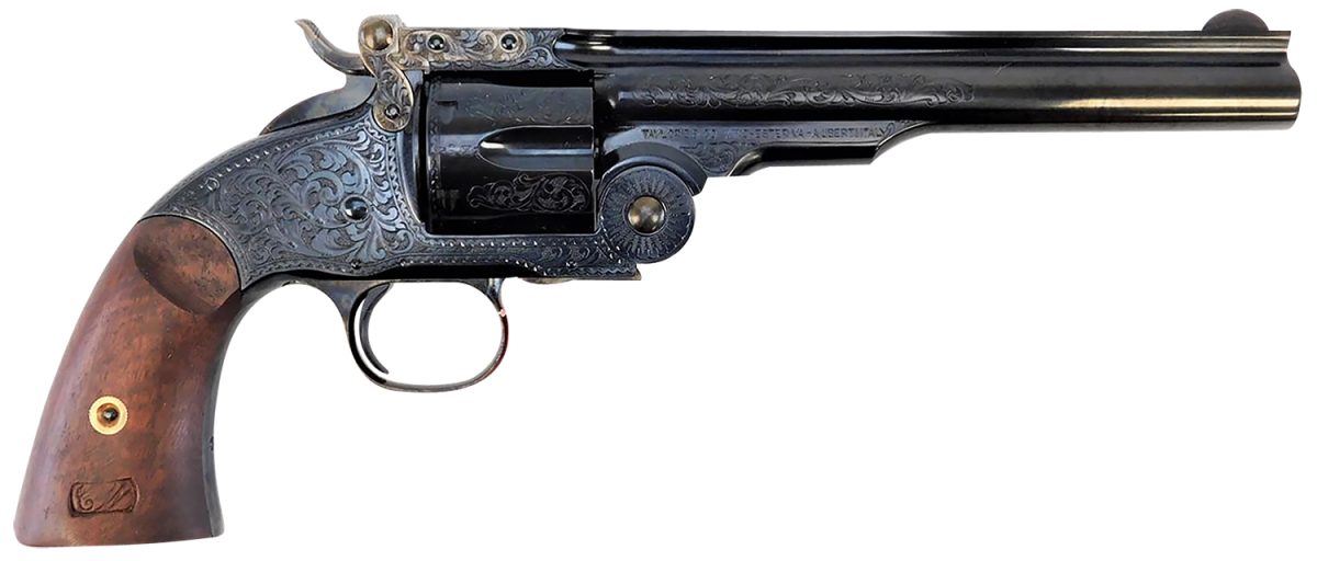 Taylors &Amp; Company 550644 Top Break Schofield 45 Colt (Lc) 6Rd 7&Quot; Blued Engraved Steel Walnut Grip