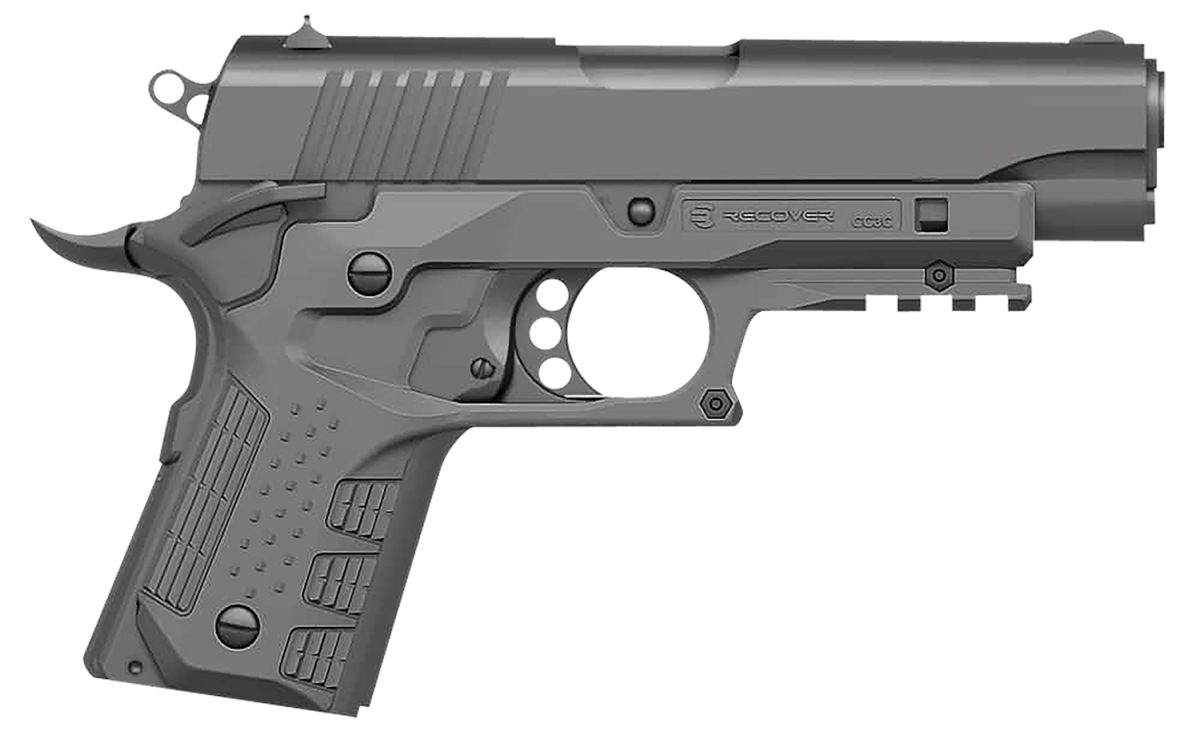 Recover Tactical Cc3C-04 Grip &Amp; Rail System  Gray Polymer Picatinny For Compact 1911