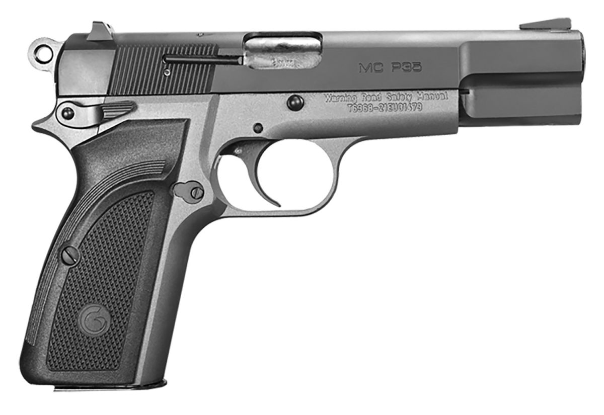 Eaa Girsan 390455 Mc P35  9Mm Luger 15+1, 4.87&Quot; Black Steel Barrel, Black Serrated Steel Slide, Matte Stainless Steel Frame, Black Checkered Polymer Grip, Ambidextrous