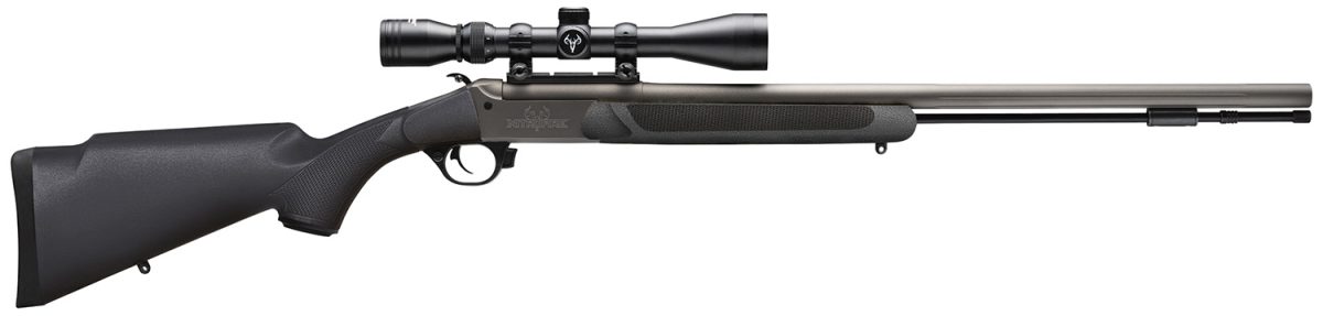 Traditions Cr584110440 Nitrofire W/Scope 50 Cal 209 Primer 26&Quot; Gray Cerakote Fluted &Amp; Tapered Barrel, Drilled &Amp; Tapped Receiver, Black Fixed Synthetic Stock, 3-9X40Mm Duplex
