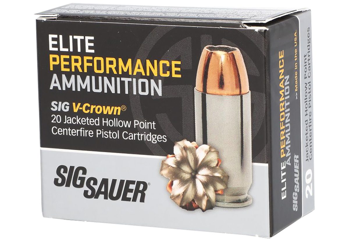 Sig Sauer E10Mm20020 Elite Performance  10Mmauto 200Gr V-Crown Jacketed Hollow Point 20 Per Box/10 Case