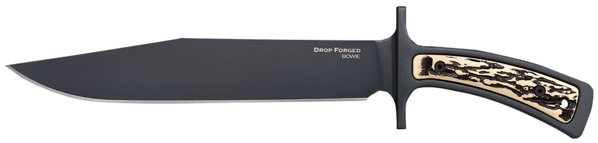 Cold Steel Cs-36Mk Drop Forged  9.50&Quot; Fixed Bowie Plain Black 52100 High Carbon Steel Blade/ Black &Amp; Ivory Faux Stag Handle Includes Belt Loop/Sheath