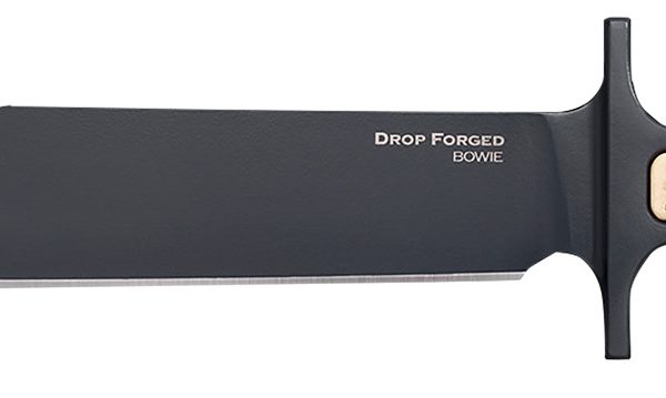 Cold Steel CS-36MK Drop Forged  9.50" Fixed Bowie Plain Black 52100 High Carbon Steel Blade/ Black & Ivory Faux Stag Handle Includes Belt Loop/Sheath