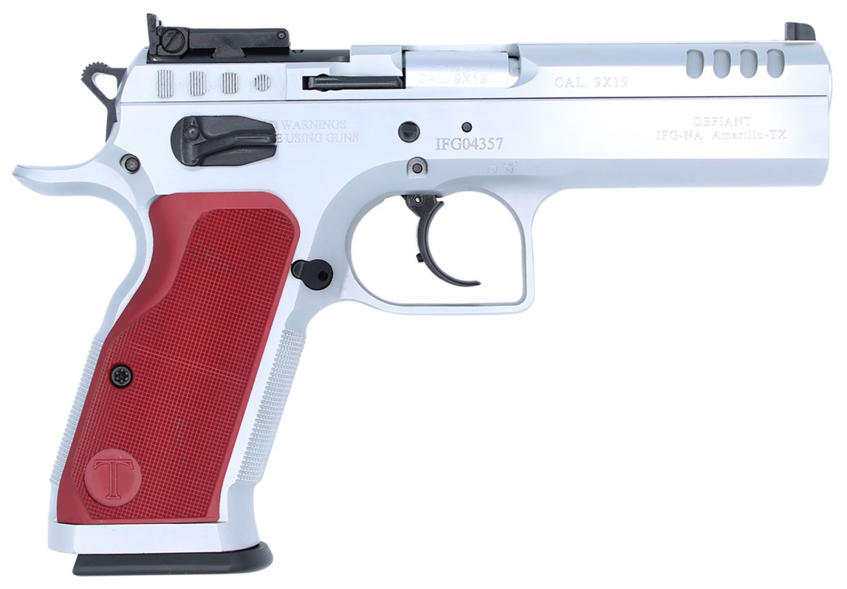 Tanfoglio Ifg Tfstock29Or Stock Ii  9Mm Luger 16+1 4.44&Quot; Stainless Polygonal Rifled Barrel, Ported Slide &Amp; Frame W/Red Polymer Grips Right Hand