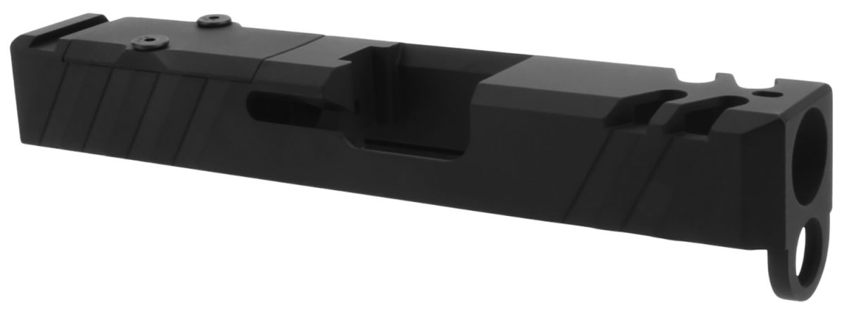 Tacfire  Replacement Slide  9Mm Luger Graphite Black Cerakote Stainless Steel With Optics Cut &Amp; Slide Ports For Glock 26 Gen3