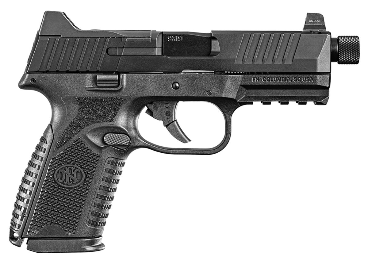 Fn 66100838 509Mt  Mid-Size Frame 9Mm Luger 10+1 4.50&Quot; Black Target Crown/Threaded Steel Barrel, Matte Black Optic Ready/Serrated Steel Slide, Matte Black Polymer Frame W/Picatinny Rail, Ambidextrous