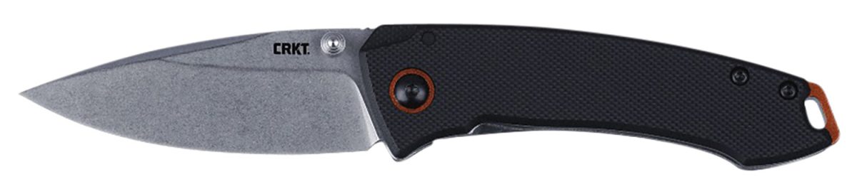 Crkt 2522 Tuna  Compact 2.73&Quot; Plain Stonewashed 8Cr13Mov Ss Blade, Black G10/Ss Handle, Includes Pocket Clip