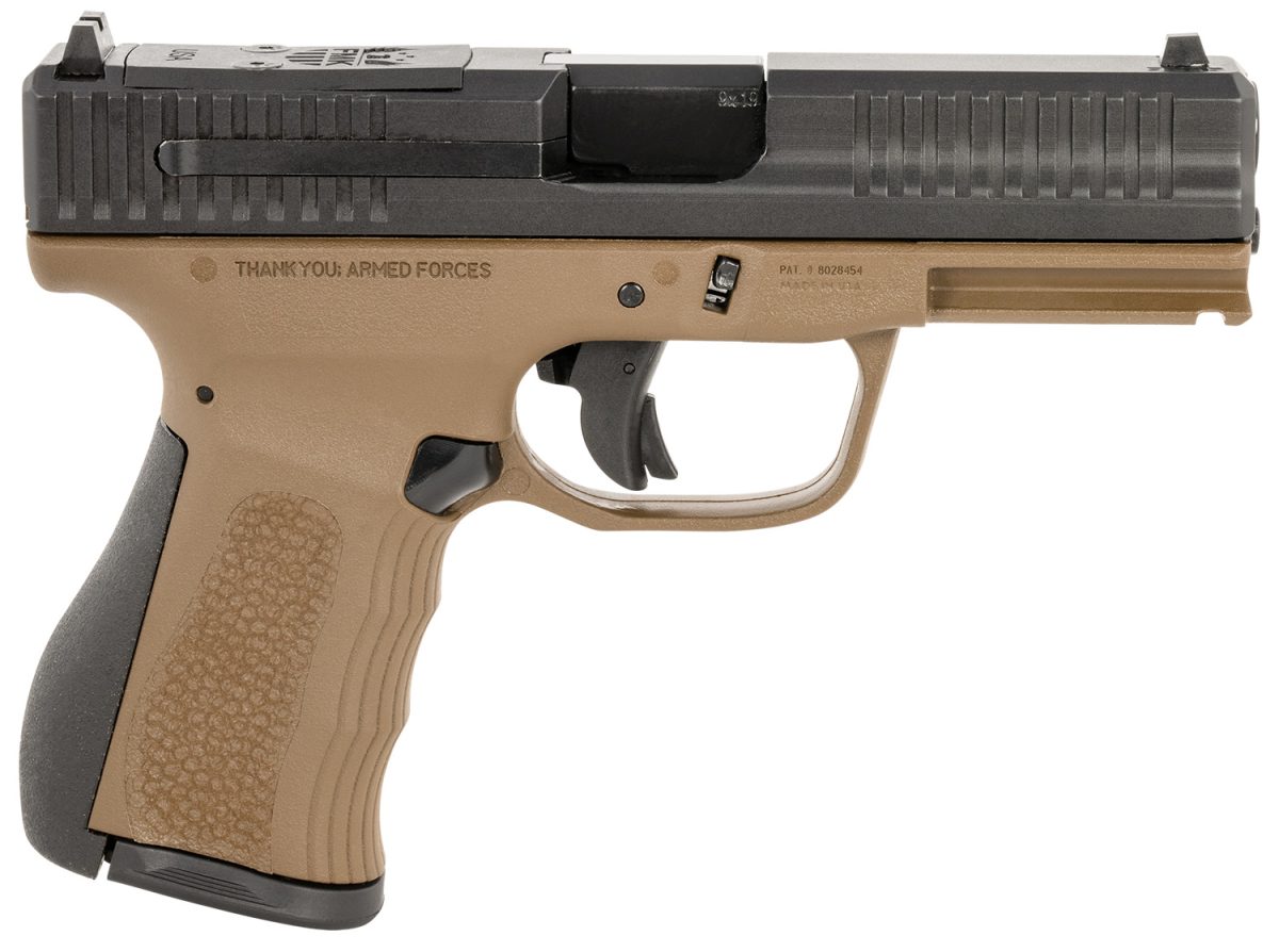 Fmk Fmkg49Bb G3  9Mm Luger 14+1 4&Quot; Stainless Steel Barrel, Black Optic Cut/Serrated Carbon Steel Slide, Burnt Bronze Polymer Frame W/Picatinny Rail, Black Backstrap Grip