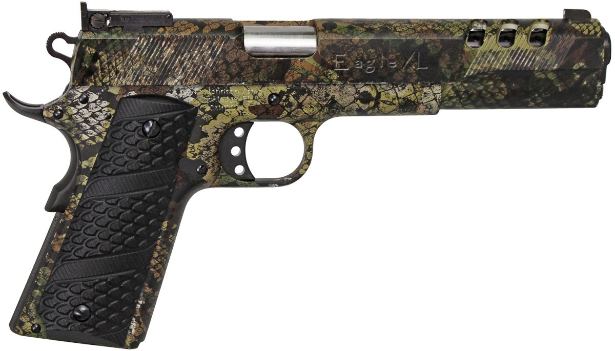 Iver Johnson Arms Eaglexl10P Eagle Xl10P Swamp Snake  10Mm 8+1 6&Quot; Swamp Snake Hydrographic Front/Rear Angled Serrations Ported 4140 Steel Slide G-10 Snake Skin Grip