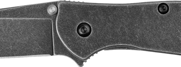 Kershaw 1660RBW Leek Random EDC 3" Folding Reverse Tanto Plain Black Oxide Blackwash 14C28N Steel Blade, Blackwash Stainless Steel Handle