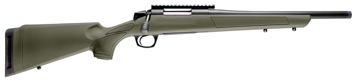 Cva Cr3914Sb Cascade Sr Compact 300 Blackout 4+1 16.50&Quot; Graphite Black Cerakote Threaded Barrel, Graphite Black Cerakote Picatinny Rail Steel Receiver, Fixed Od Green Synthetic Stock