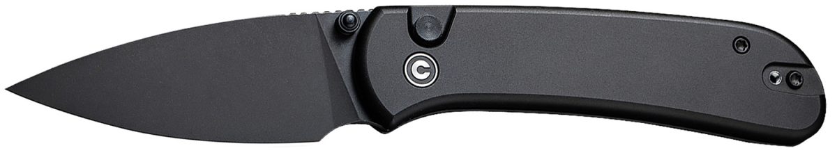 Civivi Knives C22030E-1 Qubit  2.98&Quot; Folding Drop Point Plain Black Stonewashed 14C28N Steel Blade, Black Aluminum Handle