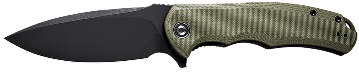 Civivi Knives C803F Praxis  3.75&Quot; Folding Plain Black Stonewashed 9Cr18Mov Ss Blade, Od Green Textured G10 Handle