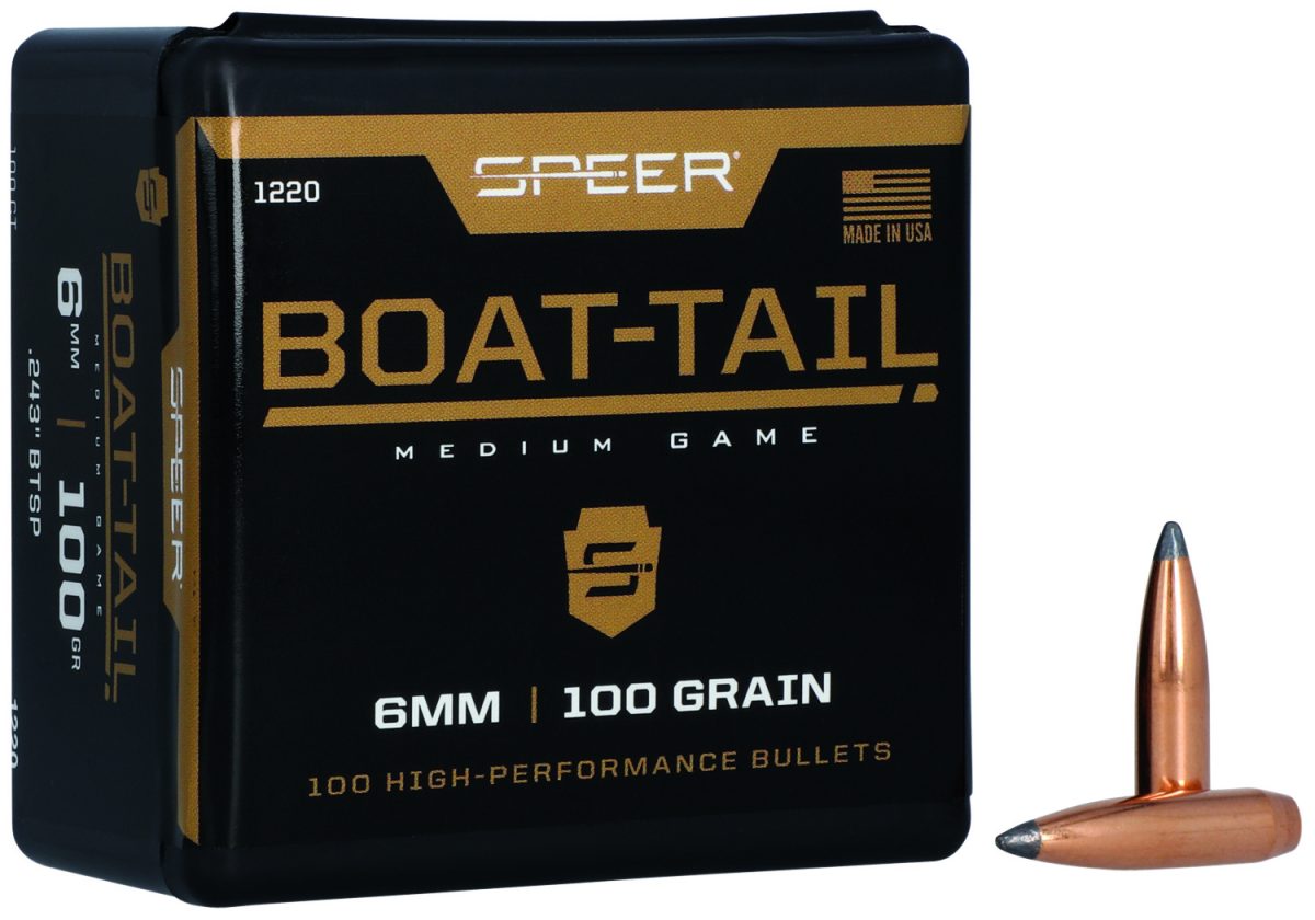 Speer 1220 Boat-Tail  6Mm 100Gr Jacketed Soft Point Boat Tail 100 Per Box/5 Case