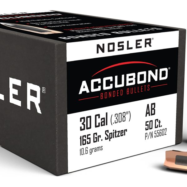 Nosler 55602 AccuBond  30Cal 165gr Spitzer Point 50/Box