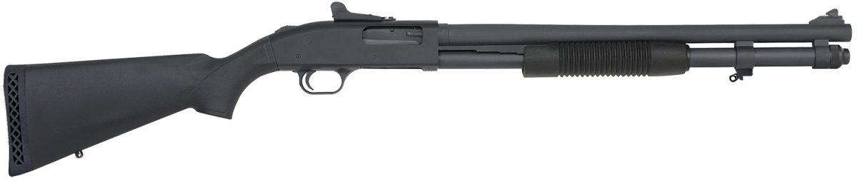 Mossberg 51663 590A1  12 Gauge 8+1 3&Quot; 20&Quot; Heavy Barrel, Parkerized Finish, Drilled &Amp; Tapped Receiver, Mil-Spec Construction W/Metal Trigger &Amp; Safety, Ghost Ring Sight, Synthetic Stock