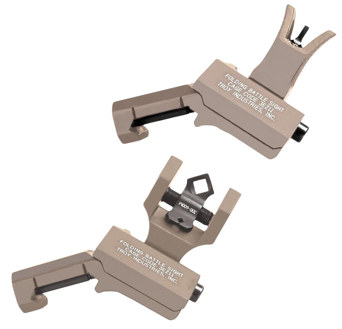 Troy Ind Ssig-45S-Mdft-00 45 Degree Offset Battlesight Set  Flat Dark Earth Anodized M4 Front &Amp; Dioptic Rear