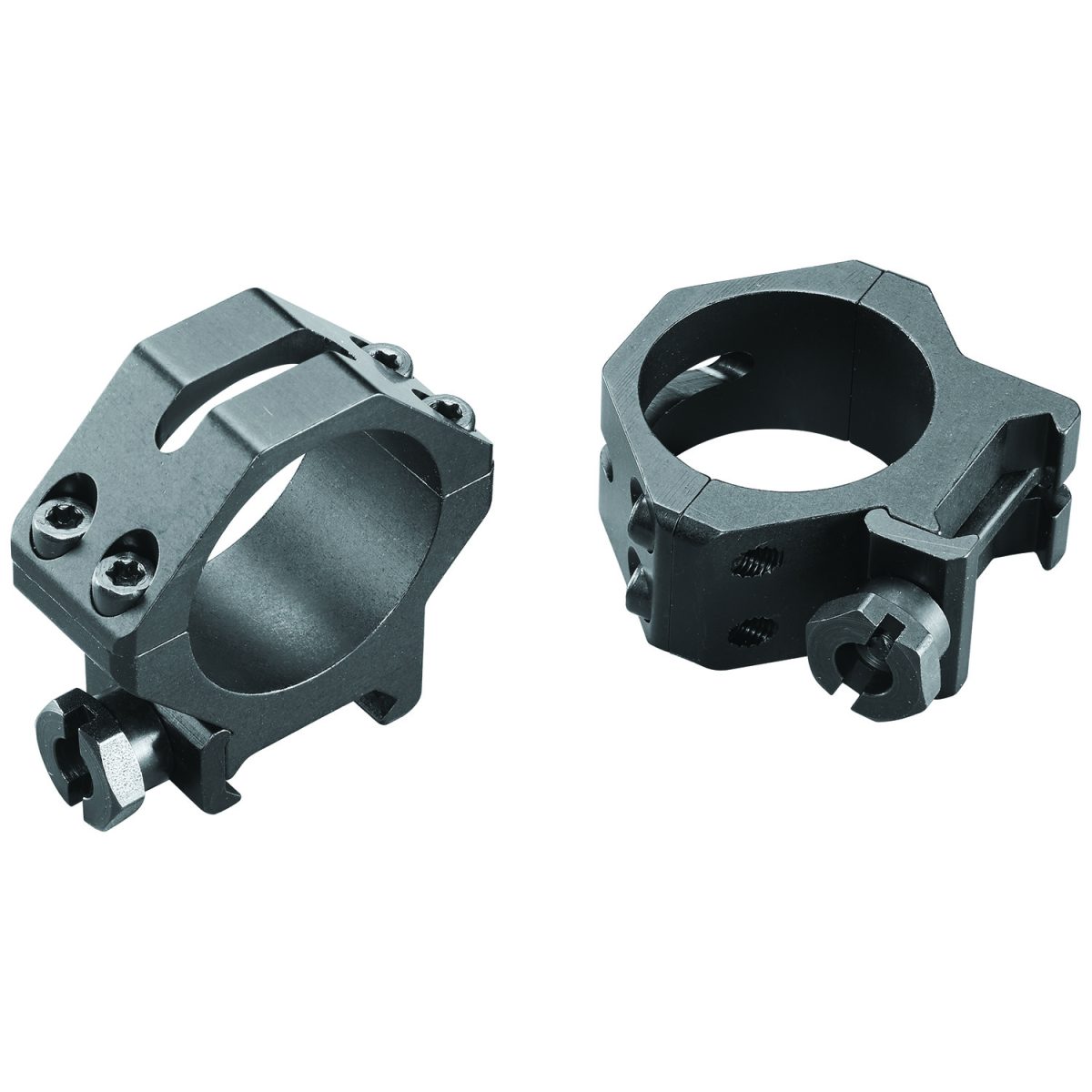Weaver Mounts 48364 Four-Hole Skeleton Rings  Matte Black 30Mm Low