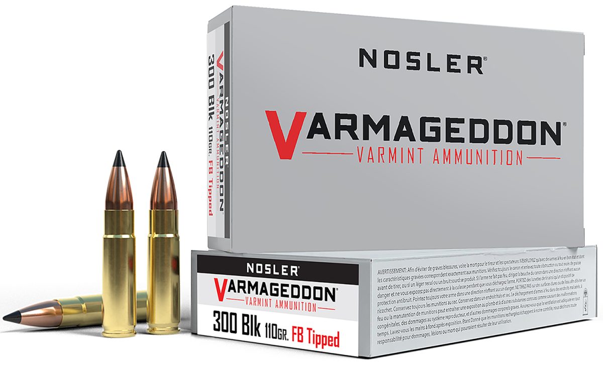 Nosler 40127 Varmageddon  300Blackout 110Gr Flat Base Tipped 20 Per Box/20 Case
