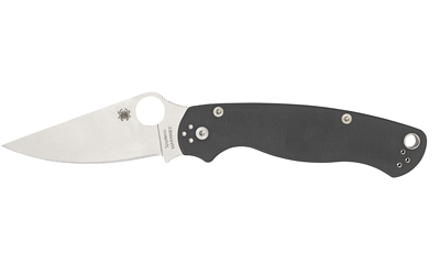 Spyderco C81GPDGY2 Para Military 2  3.47" Folding Plain Satin Maxamet Steel Blade/Dark Gray Textured G10 Handle Includes Pocket Clip