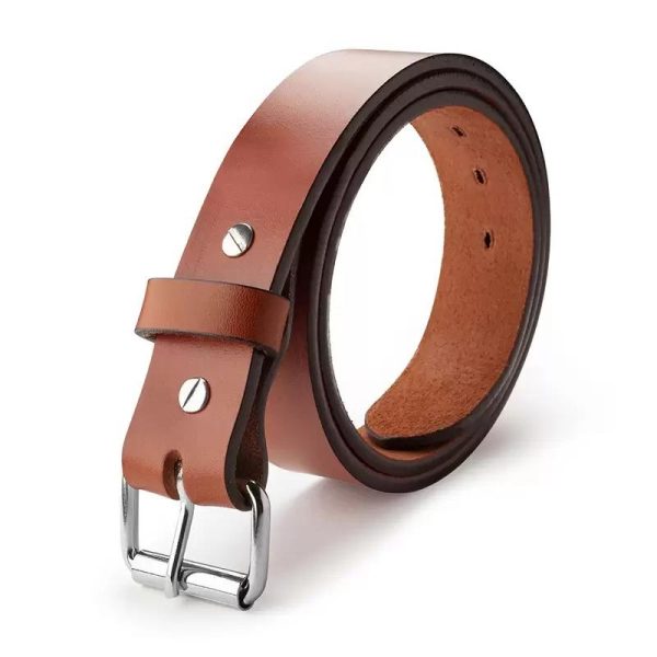 1791 Gunleather BLT013236CBRA 01  Gun Belt Classic Brown Leather 32/36 1.50" Wide Buckle Closure