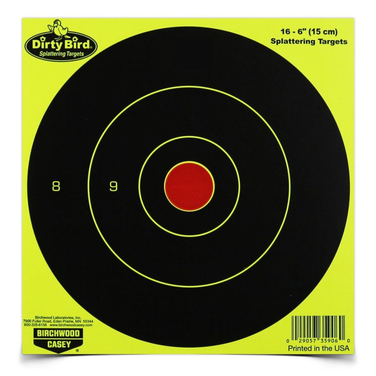 Birchwood Casey Dirty Bird 6&Quot; Yellow Bull'S Eye Targets 100/Ct