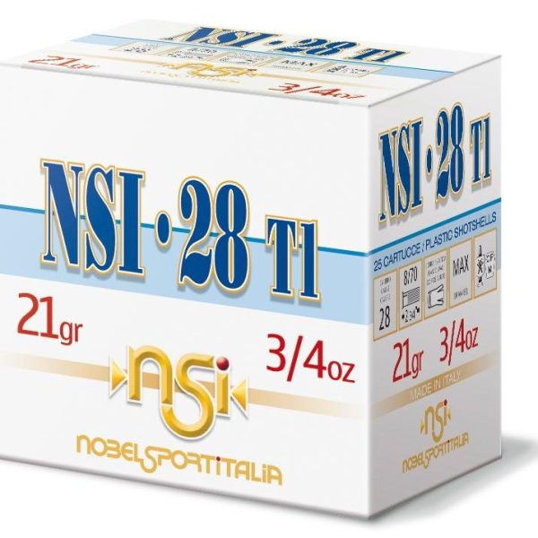 Nobel Sport 28 T1 Shotshell 28 ga 2-3/4" 3/4 oz 1300 fps #8 25/ct